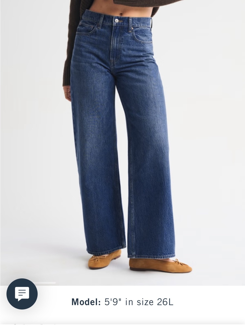 Wide Leg High-Rise Women's Jeans in Dark Blue